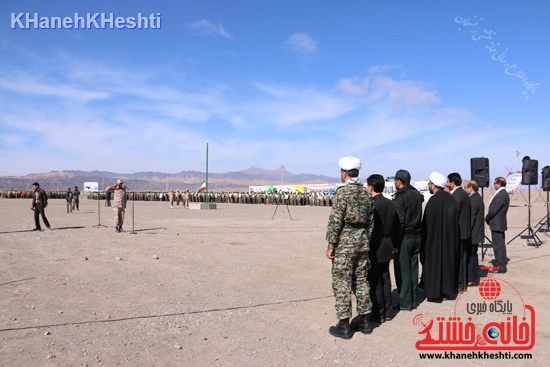 رزمایش محمد رسول الله در اردوگاه شهید میرافضلی رفسنجان ۱۳۹۳ صبحگاه مشترک (۳)