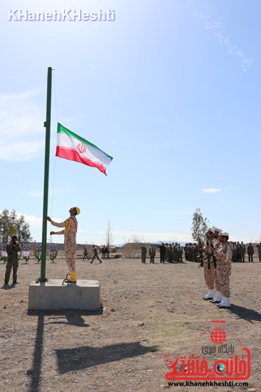 رزمایش محمد رسول الله در اردوگاه شهید میرافضلی رفسنجان ۱۳۹۳ صبحگاه مشترک (۹)