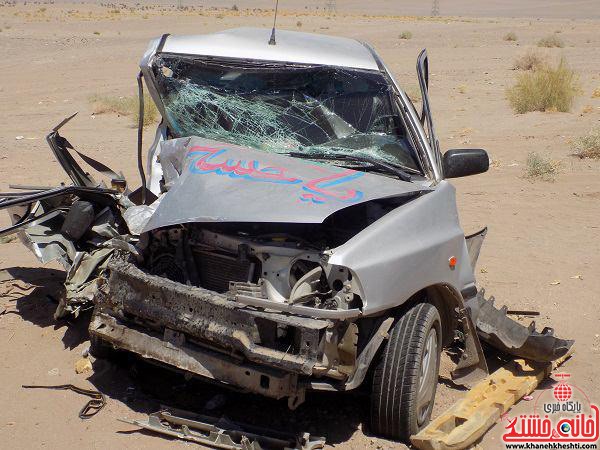 کشته و زخمی شدن 4 نفر در برخورد دو خودروی سواری در شمس آباد نوق
