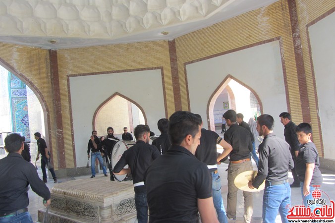 حرکت دسته های عزاداری در گلزار شهدای رفسنجان
