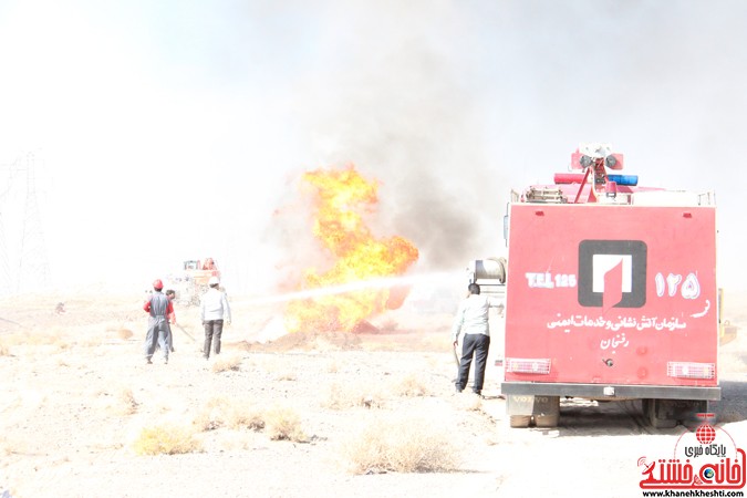 مانور پارگی و انفجار خطوط لوله و نفت در رفسنجان 