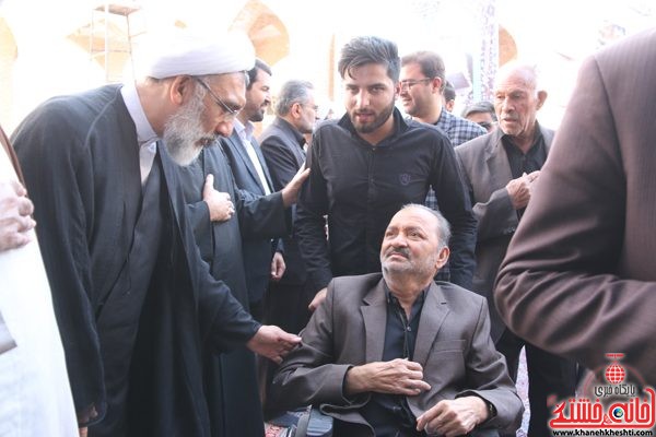 حضور جانباز هندی رفسنجان در مجلس ترحیم حجت‌الاسلام حاج شیخ عباس پورمحمدی