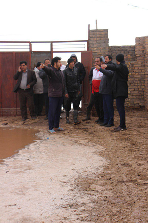 جاری شدن سیل در روستای ناصریه رفسنجان