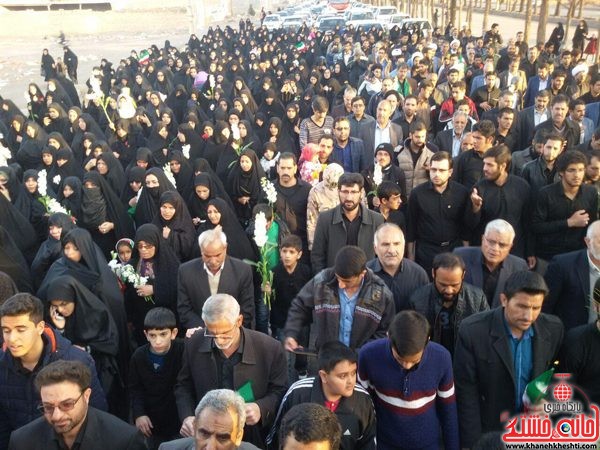 استقبال باشکوه مردم شهید پرور رفسنجان از کاروان شهدا و حرکت از میدان آزادی رفسنجان به سمت میدان قدس