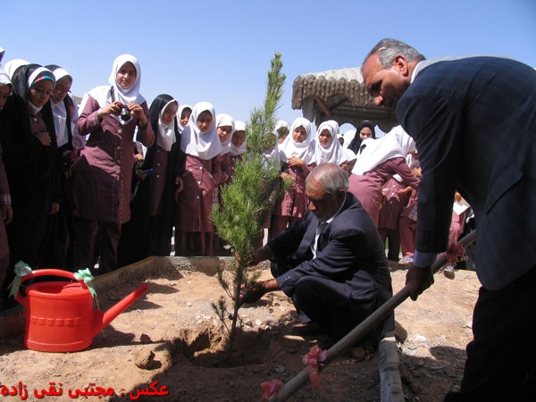 برگزاری مراسم روز درختکاری در مدارس بخش نوق با حضور مسئولین