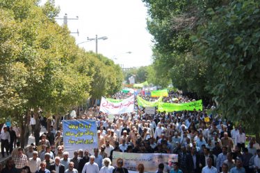 حضور مردم روزه دار رفسنجان برای حمایت از ملت مظلوم فلسطین