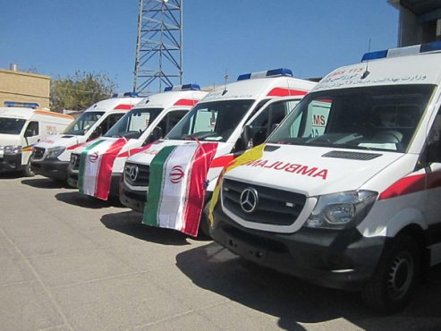 از ۶ دستگاه آمبولانس و اورژانس پزشکی رفسنجان رونمایی شد