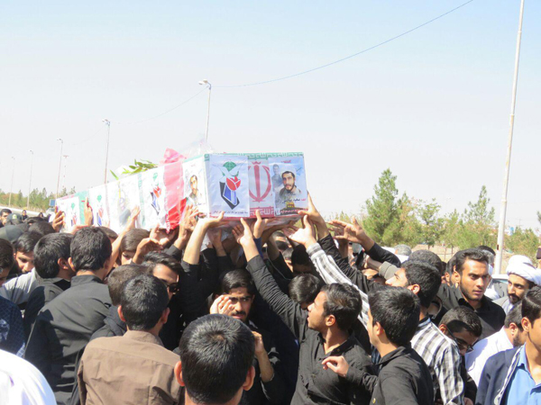 وداع با پیکر اولین شهید روحانی مدافع حرم در رفسنجان