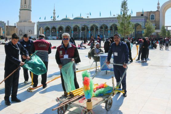 خدمات رسانی ۶۰۰ خادم افتخاری مسجد جمکران از رفسنجان در ایام نیمه شعبان / تصاویر