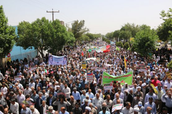فریاد رسای مردم رفسنجان در نه به معامله قرن و تثبیت آرمان فلسطین / گزارش تصویری