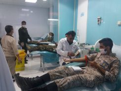 اجرای اولین مرحله کمک مومنانه اهدای خون توسط حوزه مقاومت بسیج خاتم الانبیای رفسنجان + تصاویر