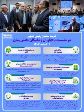 <span style='color:#a2a2a2;font-size:12px;'>اینفوگرافی؛</span><br/>گزیده سخنان رئیس جمهور در نشست با فناوران و نخبگان دانش بنیان