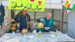 خدمت رسانی موکب امام علی علیه السلام نوق رفسنجان برای نهمین سال در اربعین